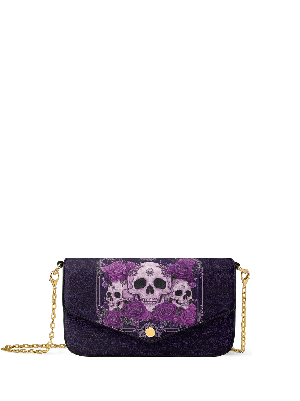 "Bloodrose" Poison Plum Envelope Chain Crossbody Bag