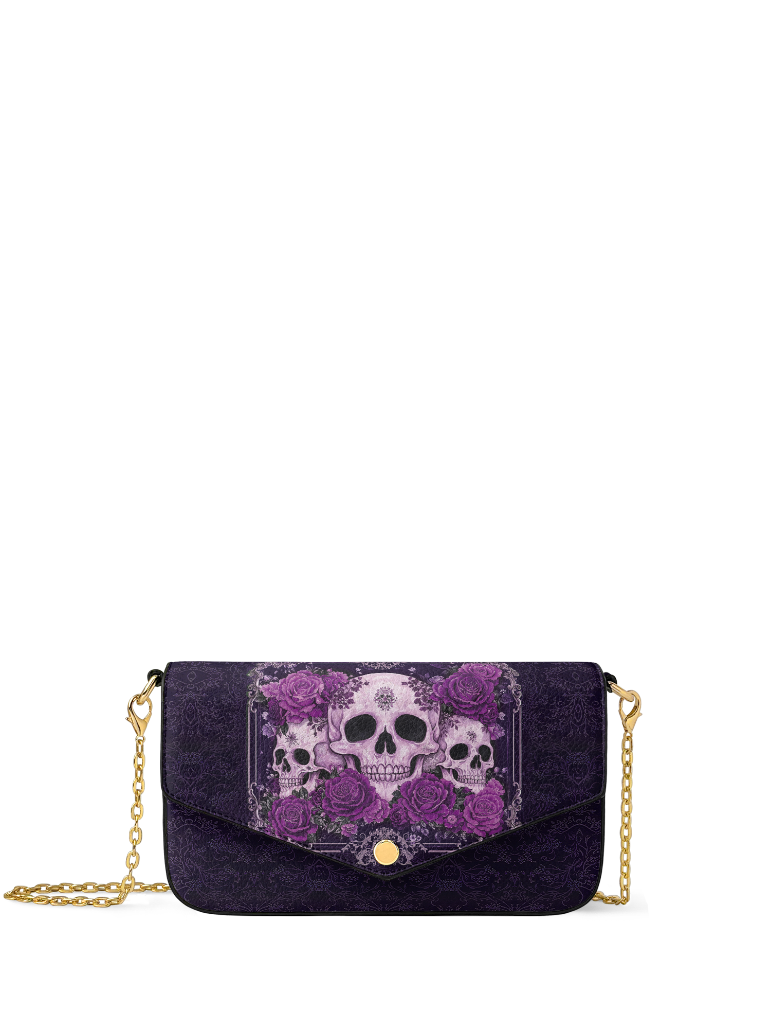 "Bloodrose" Poison Plum Envelope Chain Crossbody Bag