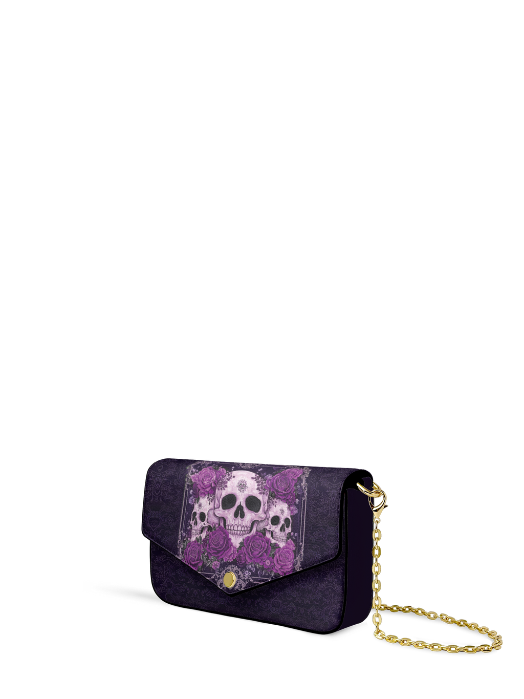 "Bloodrose" Poison Plum Envelope Chain Crossbody Bag
