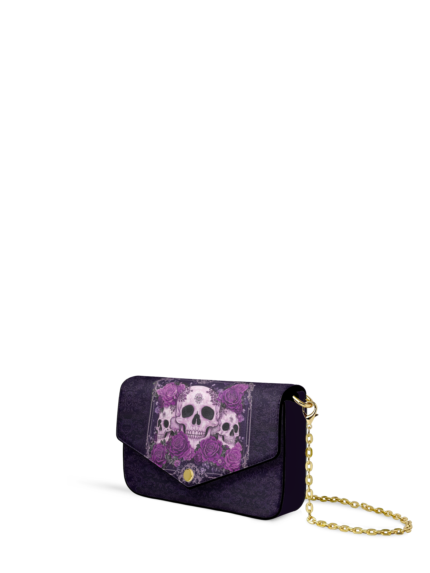 "Bloodrose" Poison Plum Envelope Chain Crossbody Bag