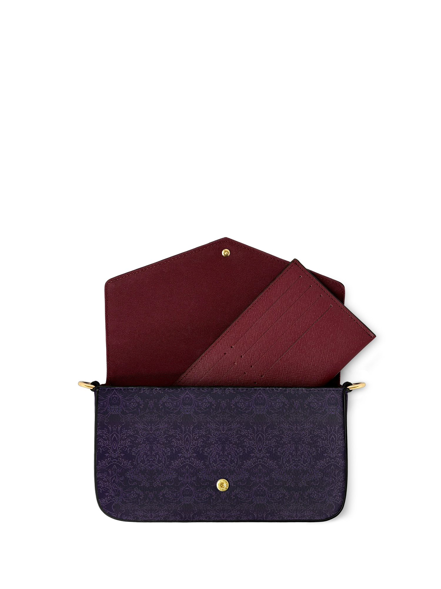 "Bloodrose" Poison Plum Envelope Chain Crossbody Bag