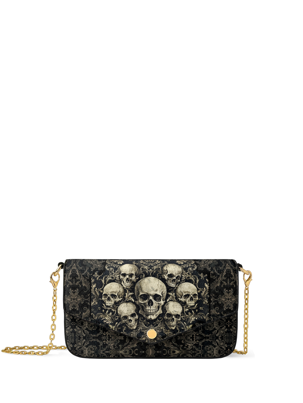 "Deathmark" Envelope Chain Crossbody Bag