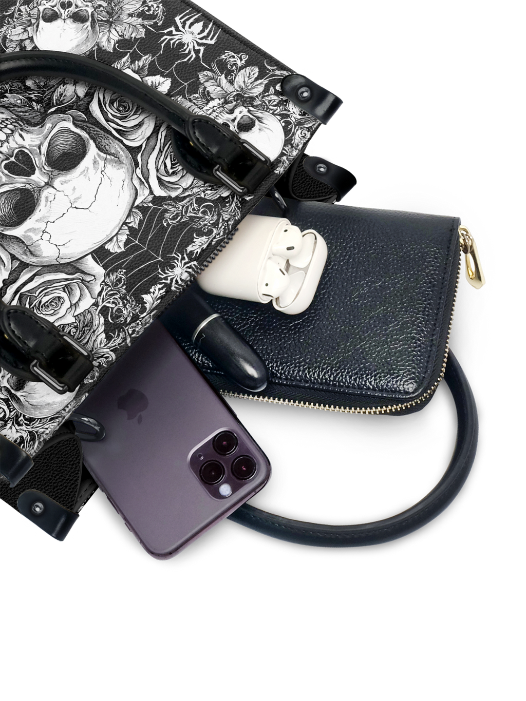 "Gravebloom" - Black Interior - Small Leather Handbag