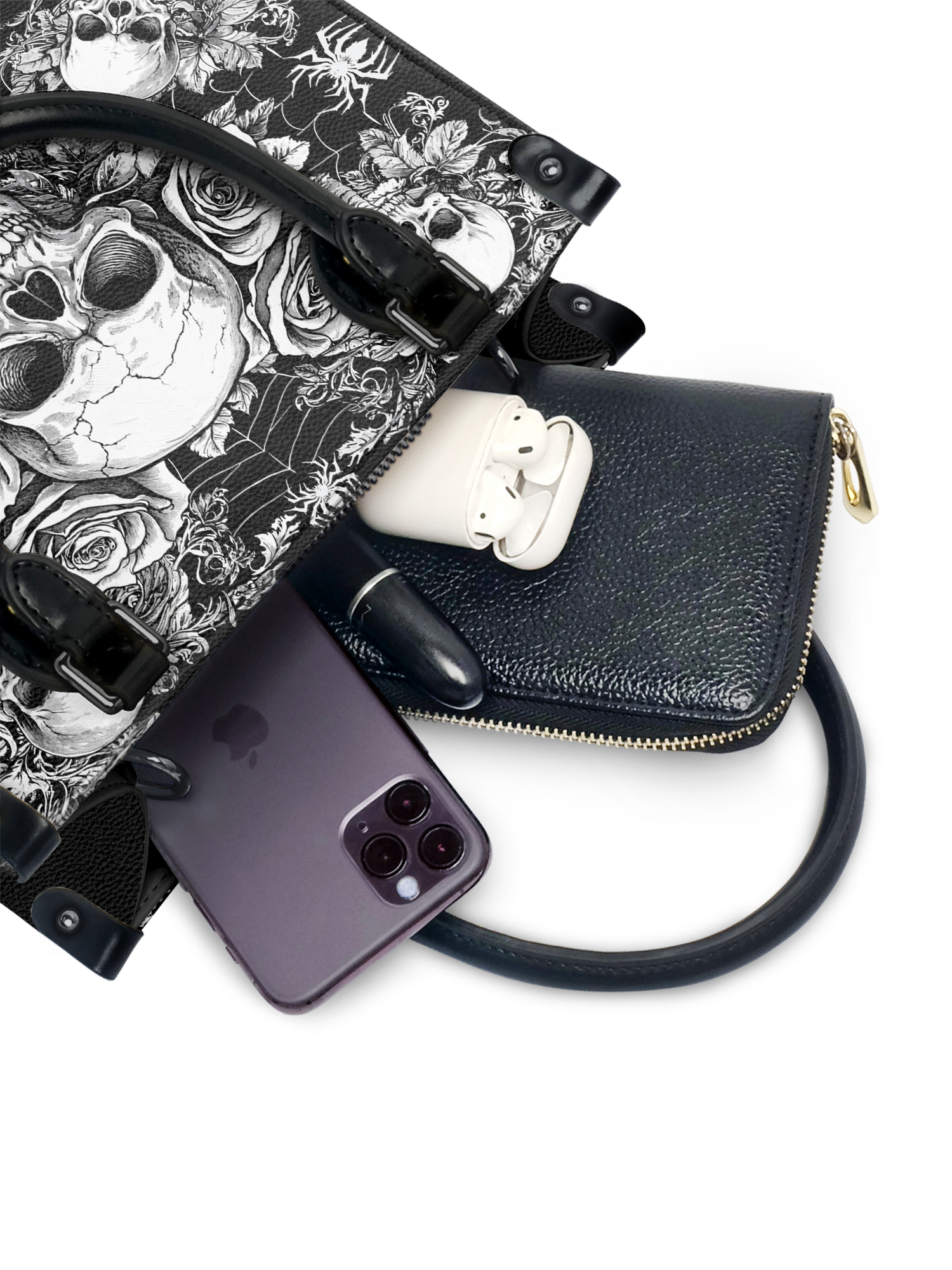 "Gravebloom" - Black Interior - Small Leather Handbag