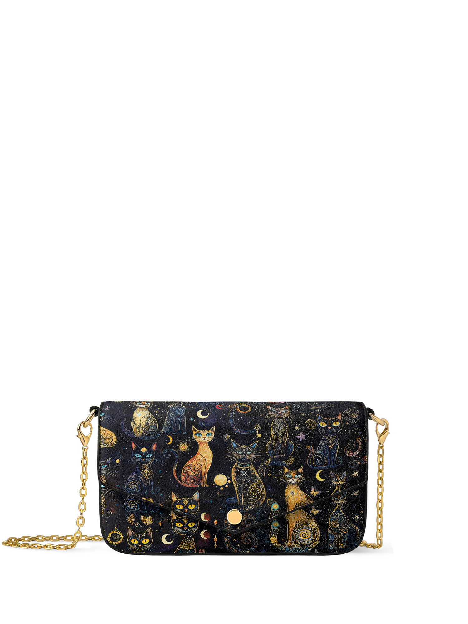 "Lunacat" Envelope Chain Crossbody Bag