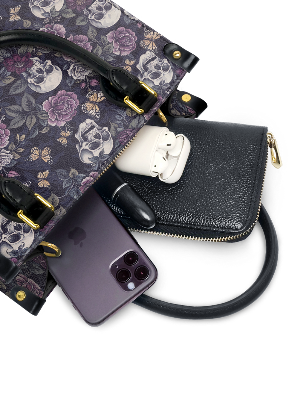 "Noctaflora" Small Leather Bag