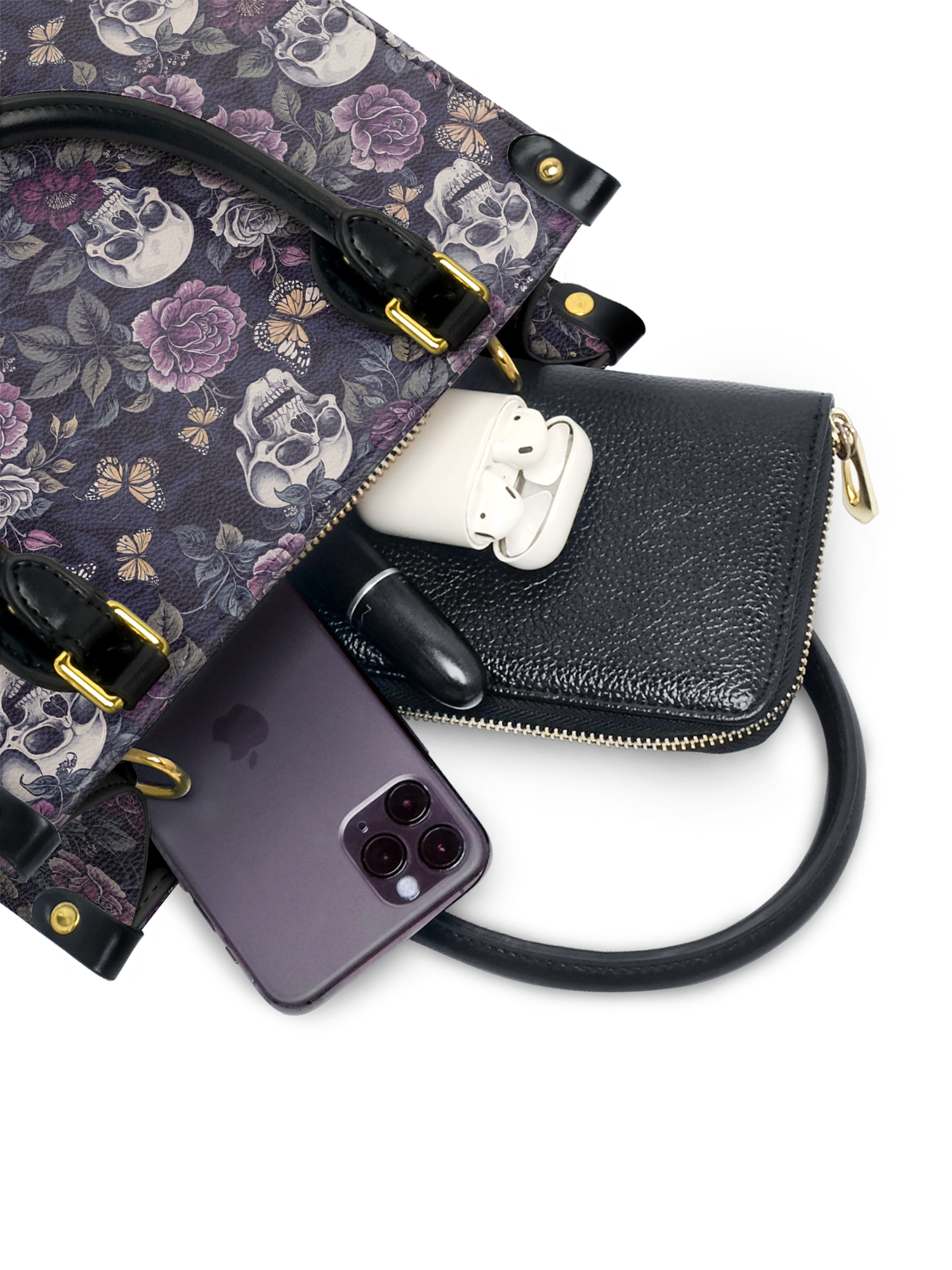 "Noctaflora" Small Leather Bag