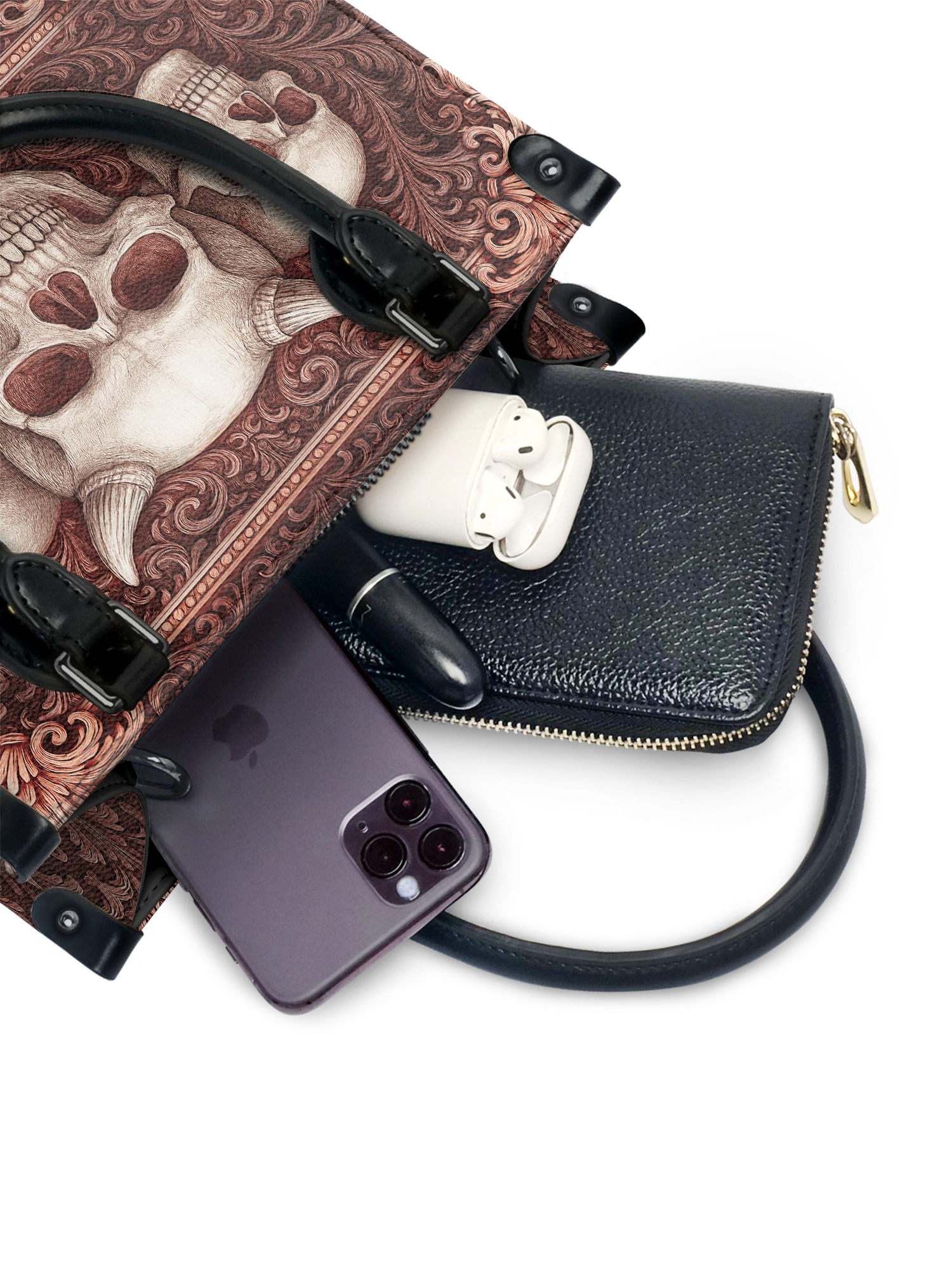 "Triskelion" - Black Interior - Small Leather Handbag