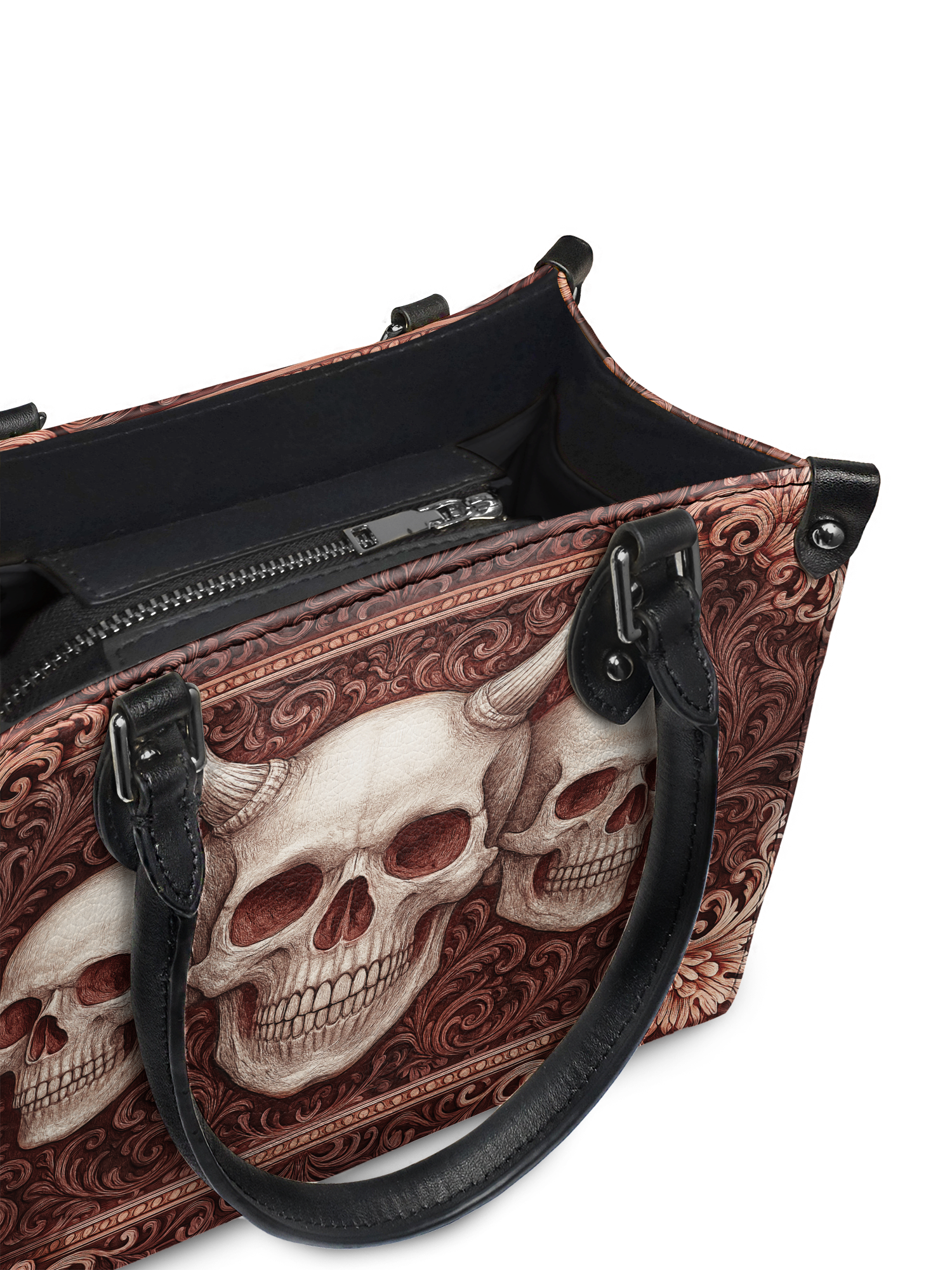 "Triskelion" - Black Interior - Small Leather Handbag