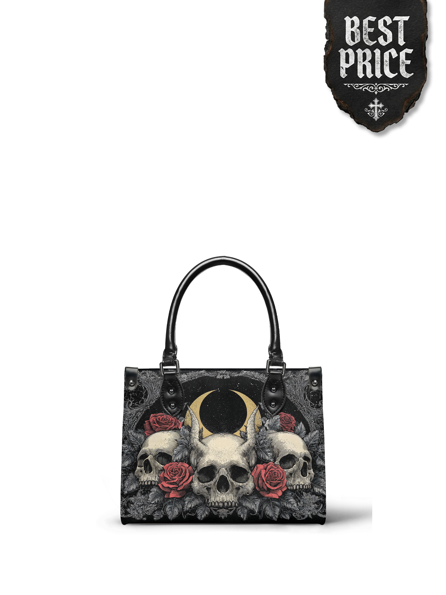 "Nightrosary" - Black Interior - Small Leather Handbag