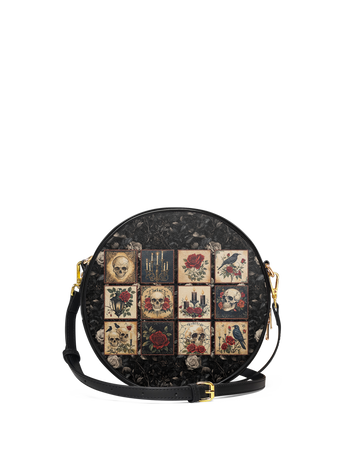 "Blacklitany" Circle Crossbody Bag