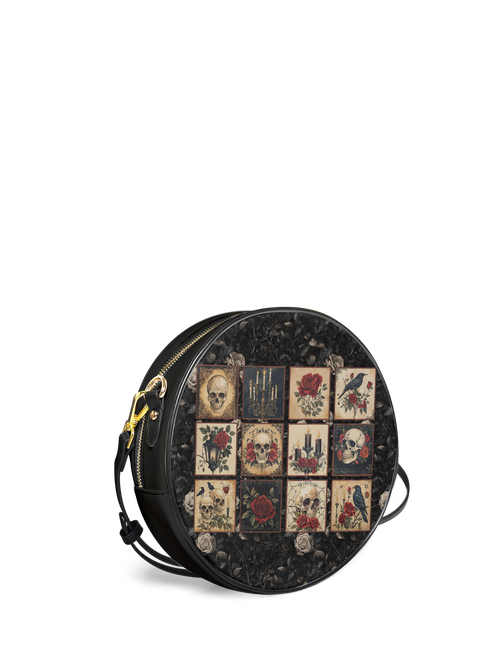 "Blacklitany" Circle Crossbody Bag