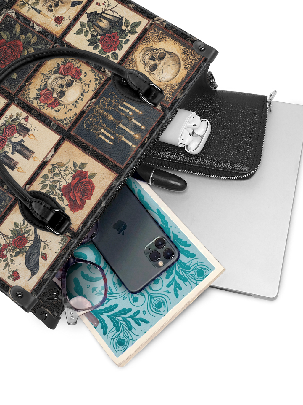 "Blacklitany" - Black Interior - Leather Handbag