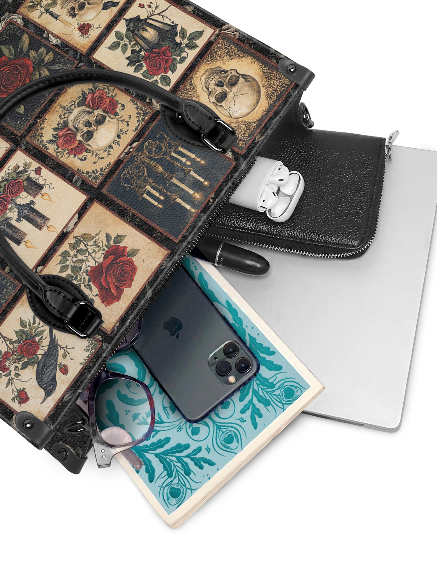 "Blacklitany" - Black Interior - Leather Handbag