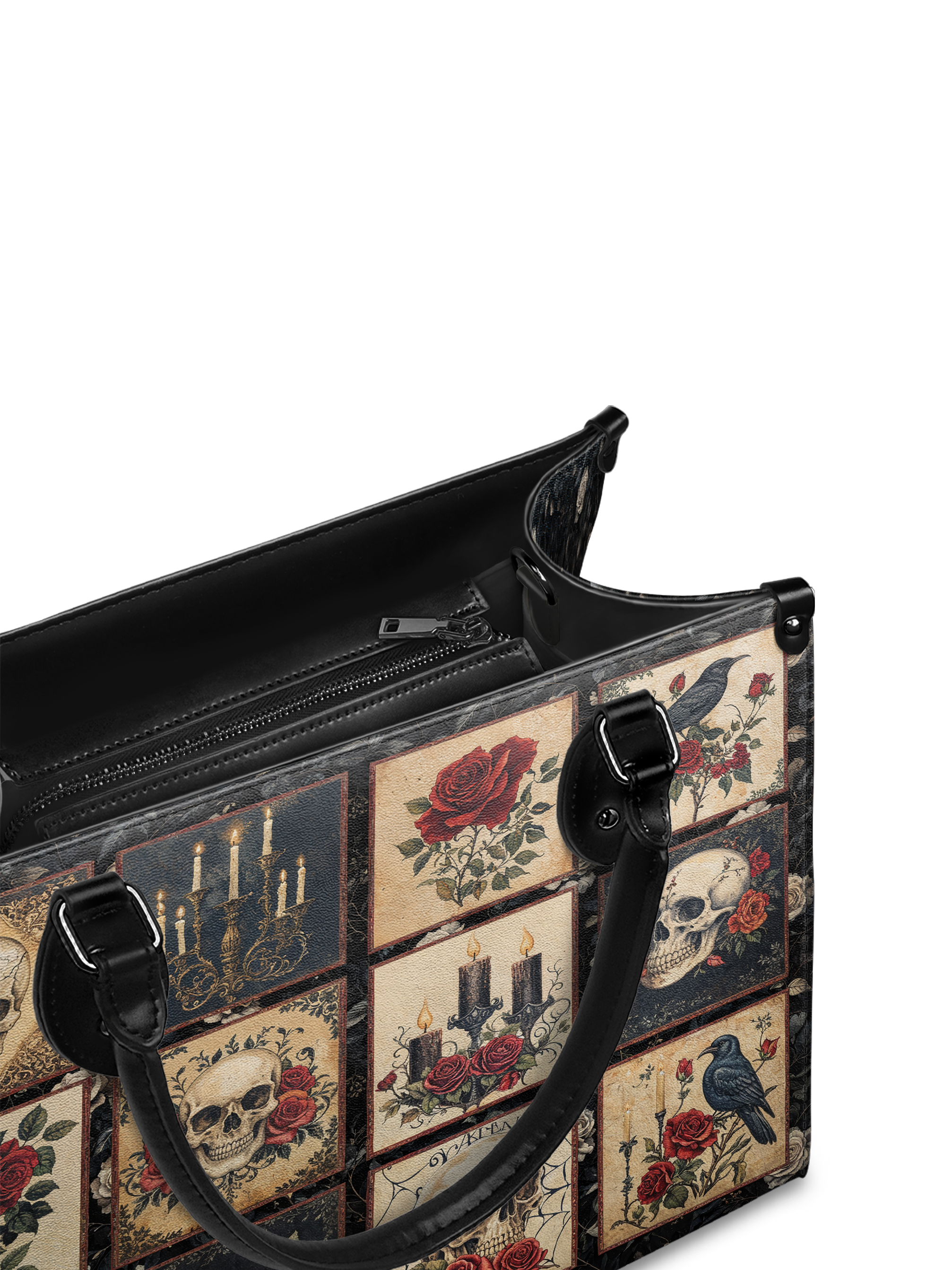 "Blacklitany" - Black Interior - Leather Handbag