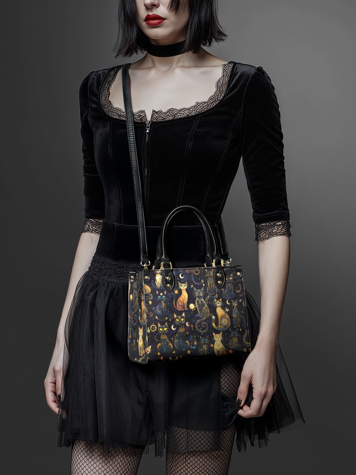 "Lunacat" Small Leather Bag