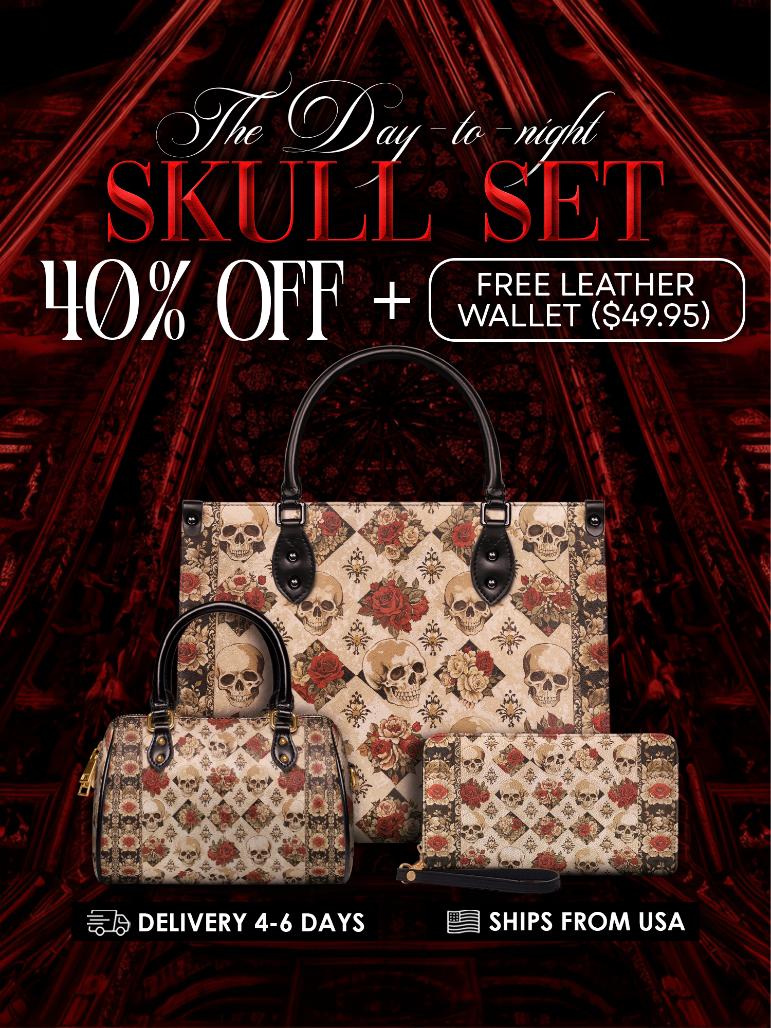 "Mournaire" The Day-to-Night Skull Set