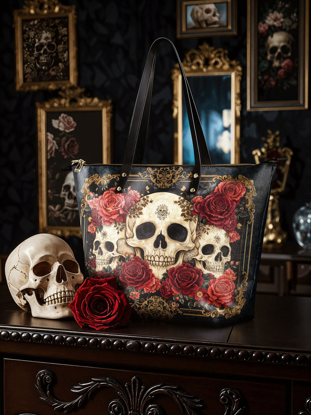 "Bloodrose" Leather Tote Bag