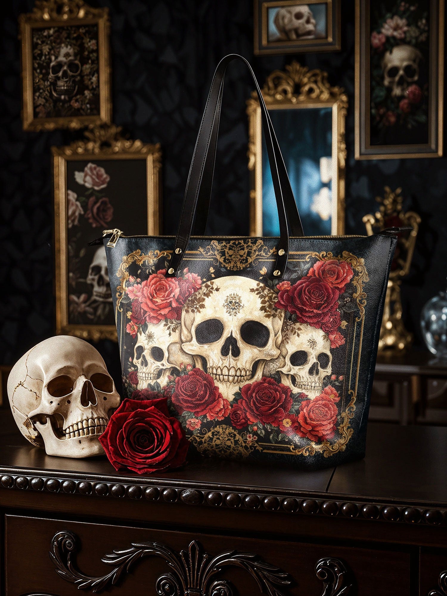 "Bloodrose" Leather Tote Bag