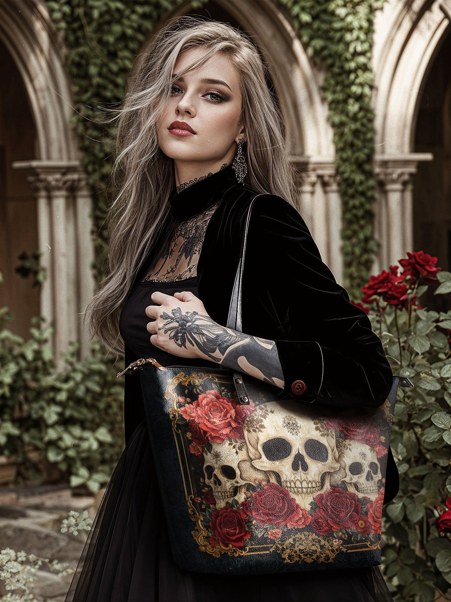 "Bloodrose" The Essentials Day-to-Night Skull Set