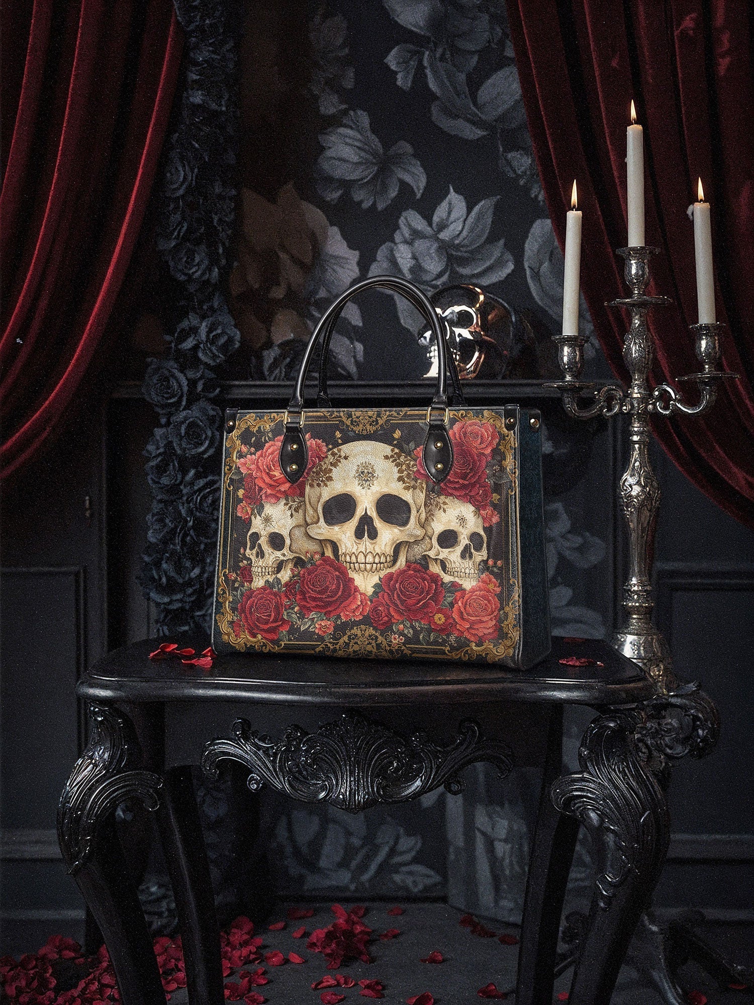 "Bloodrose" The Day-to-Night Skull Set