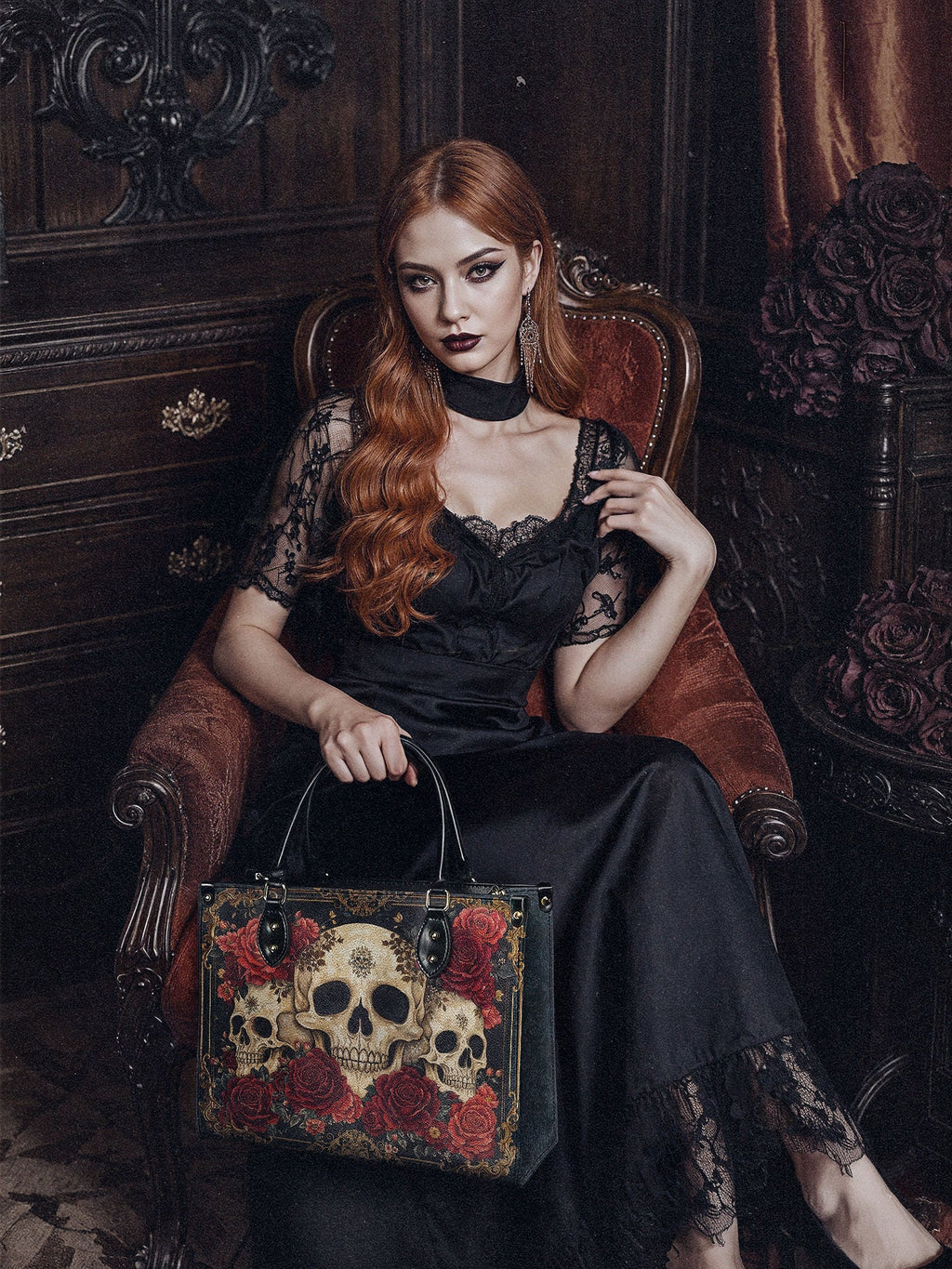 "Bloodrose" The Day-to-Night Skull Set
