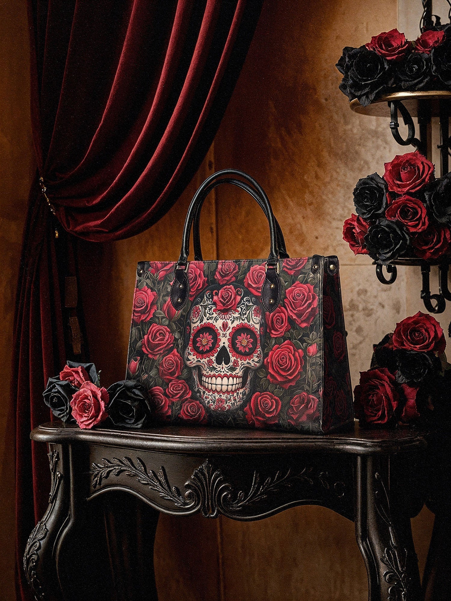 "La Roja" The Day-to-Night Skull Set