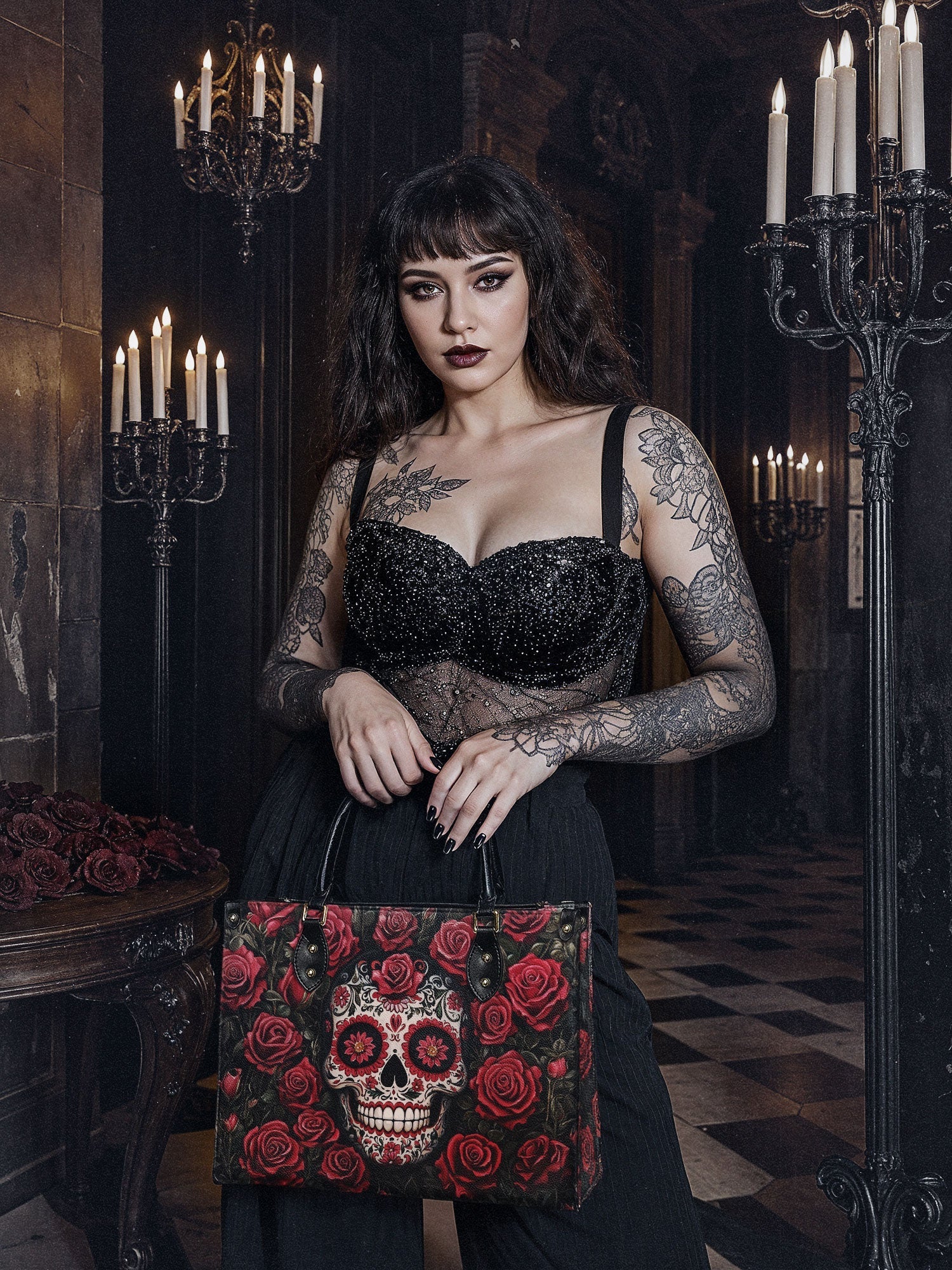 "La Roja" The Day-to-Night Skull Set
